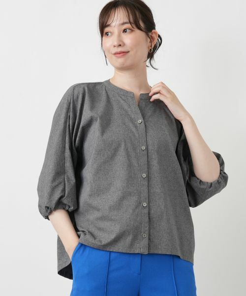 Leilian / レリアン シャツ・ブラウス | キーネックバルーンスリーブブラウス【Leilian WHITE LABEL】 | 詳細1