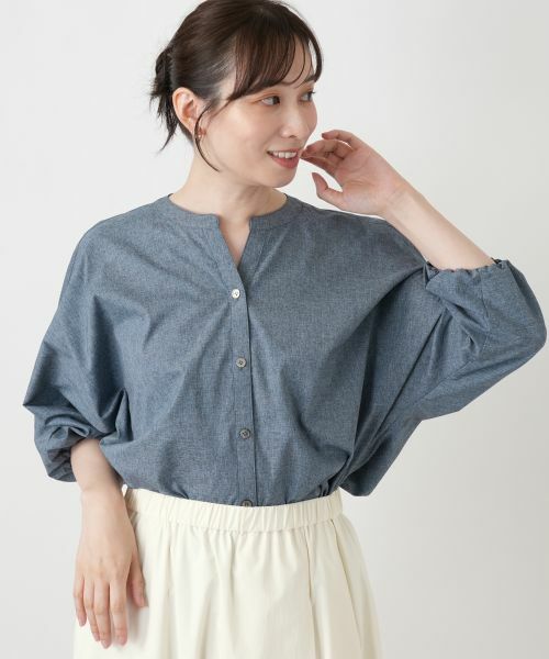 Leilian / レリアン シャツ・ブラウス | キーネックバルーンスリーブブラウス【Leilian WHITE LABEL】 | 詳細10