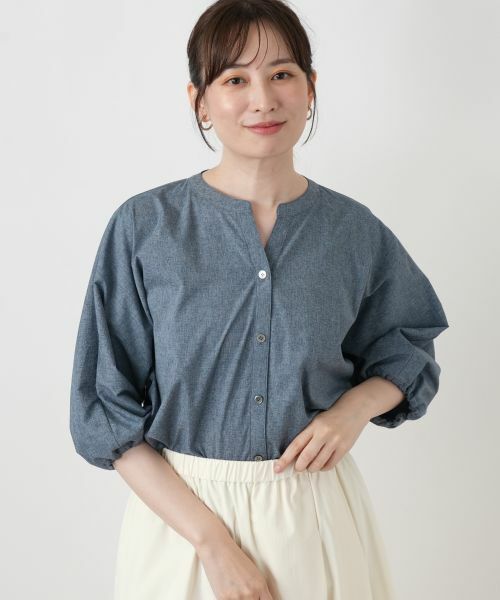Leilian / レリアン シャツ・ブラウス | キーネックバルーンスリーブブラウス【Leilian WHITE LABEL】 | 詳細11
