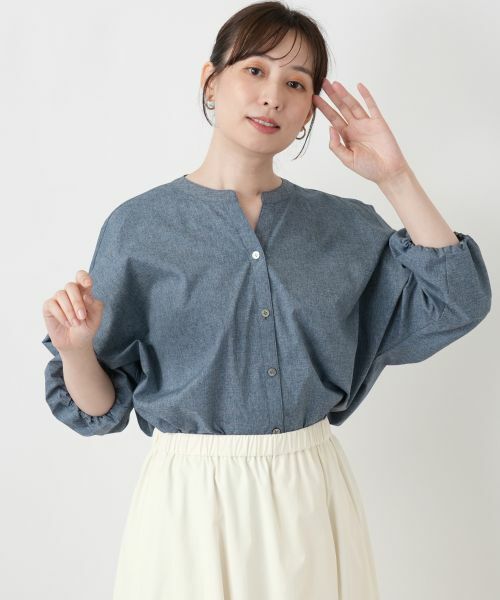 Leilian / レリアン シャツ・ブラウス | キーネックバルーンスリーブブラウス【Leilian WHITE LABEL】 | 詳細12
