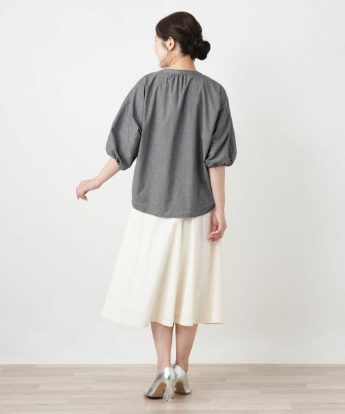 Leilian / レリアン シャツ・ブラウス | キーネックバルーンスリーブブラウス【Leilian WHITE LABEL】 | 詳細9