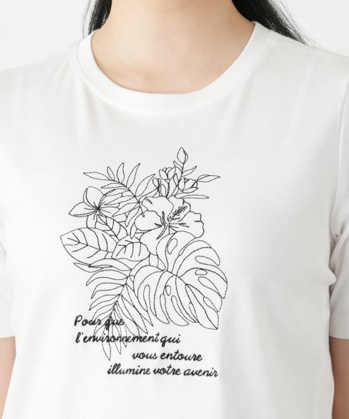 Leilian / レリアン Tシャツ | ボタニカル柄クルーネックTシャツ | 詳細13