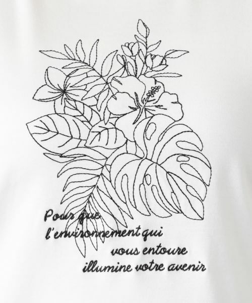 Leilian / レリアン Tシャツ | ボタニカル柄クルーネックTシャツ | 詳細17