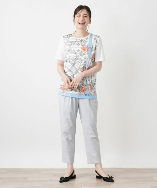 Leilian / レリアン Tシャツ | プリントクルーネックTシャツ | 詳細1