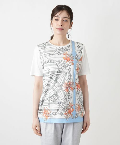 Leilian / レリアン Tシャツ | プリントクルーネックTシャツ | 詳細4
