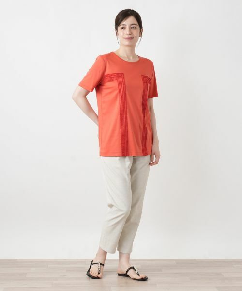 Leilian / レリアン Tシャツ | 刺繍クルーネックカットソー | 詳細10