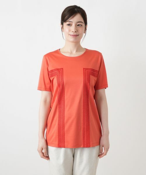Leilian / レリアン Tシャツ | 刺繍クルーネックカットソー | 詳細13