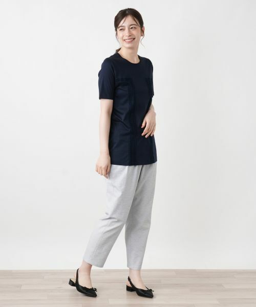 Leilian / レリアン Tシャツ | 刺繍クルーネックカットソー | 詳細7