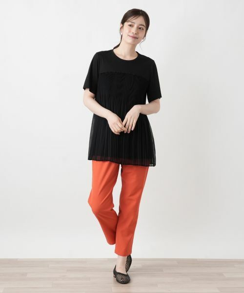 Leilian / レリアン カットソー | プリーツ切替カットソー | 詳細1