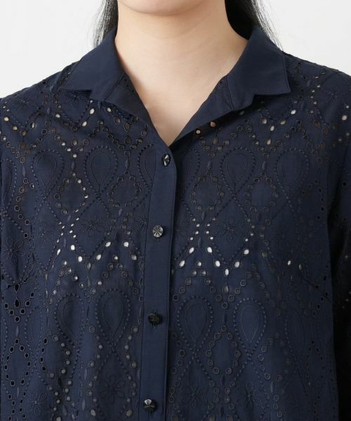 Leilian / レリアン シャツ・ブラウス | カットワーク刺繍七分袖ブラウス | 詳細7