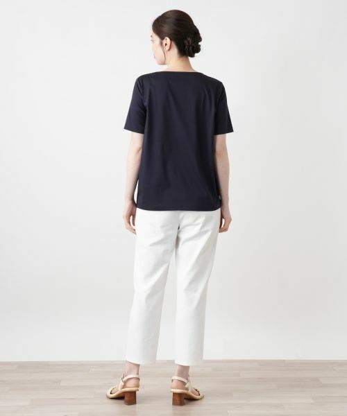 Leilian / レリアン カットソー | 刺繍クルーネックTシャツ【Leilian WHITE LABEL】 | 詳細3