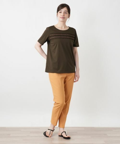 Leilian / レリアン カットソー | 刺繍クルーネックTシャツ【Leilian WHITE LABEL】 | 詳細4