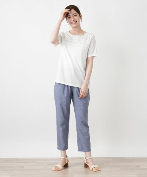 Leilian / レリアン カットソー | 刺繍クルーネックTシャツ【Leilian WHITE LABEL】 | 詳細7