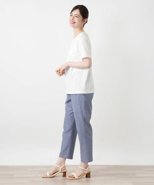 Leilian / レリアン カットソー | 刺繍クルーネックTシャツ【Leilian WHITE LABEL】 | 詳細8
