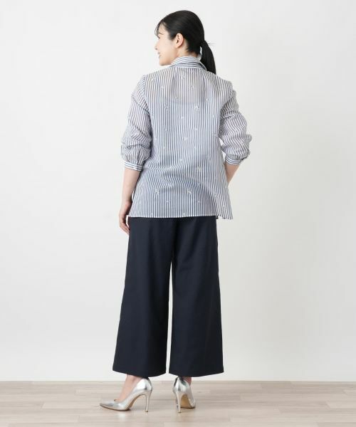 Leilian / レリアン シャツ・ブラウス | 刺繍ストライプブラウス【Leilian WHITE LABEL】 | 詳細6