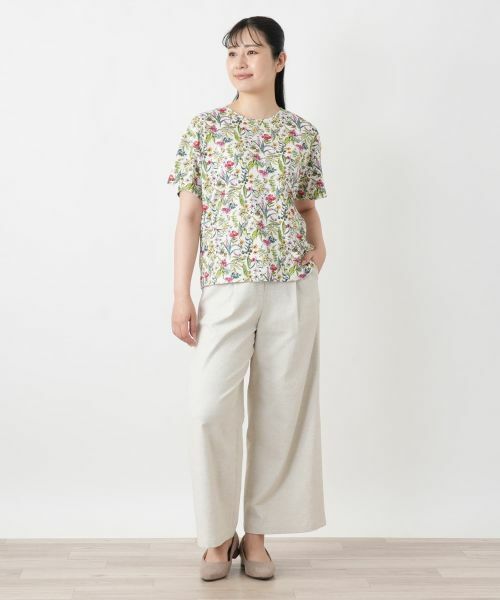 Leilian / レリアン Tシャツ | 小花柄クルーネックカットソー【Leilian WHITE LABEL】 | 詳細1
