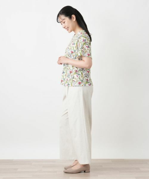 Leilian / レリアン Tシャツ | 小花柄クルーネックカットソー【Leilian WHITE LABEL】 | 詳細2