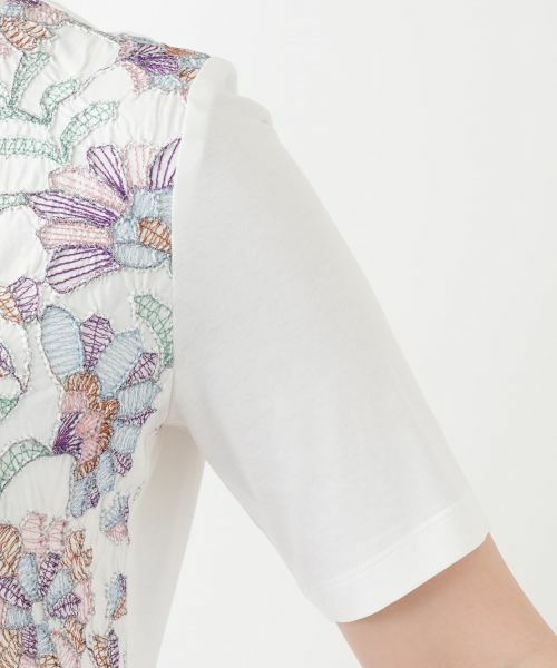 Leilian / レリアン Tシャツ | 花柄刺繍クルーネックカットソー【Leilian WHITE LABEL】 | 詳細12