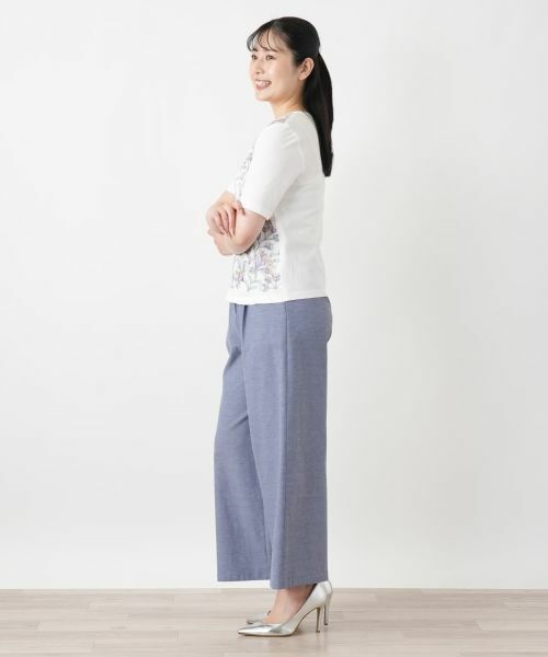 Leilian / レリアン Tシャツ | 花柄刺繍クルーネックカットソー【Leilian WHITE LABEL】 | 詳細5