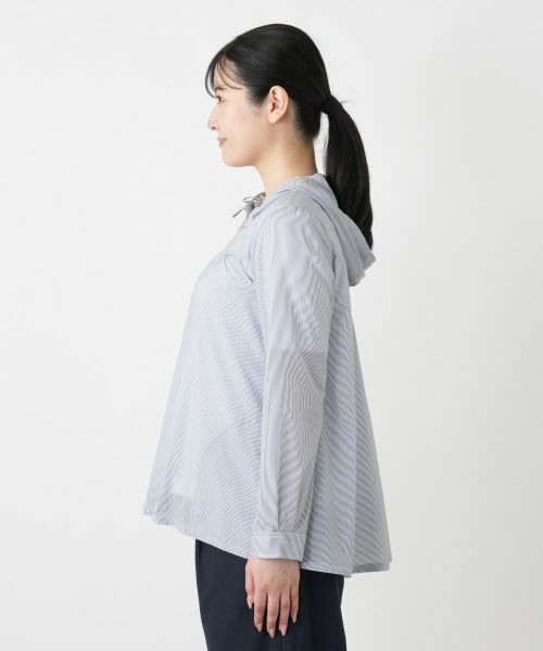 Leilian / レリアン シャツ・ブラウス | ストライプフーデッドブラウス【Leilian WHITE LABEL】 | 詳細5