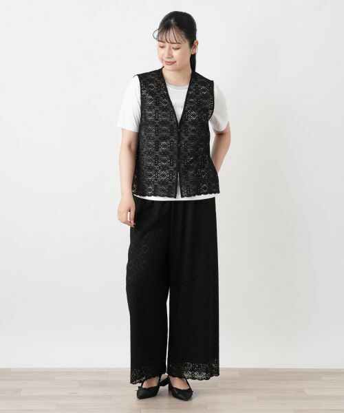 Leilian / レリアン その他パンツ | レースワイドパンツ【Leilian WHITE LABEL】 | 詳細1