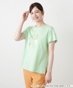 Leilian / レリアン Tシャツ | プリントクルーネックTシャツ【Leilian WHITE LABEL】