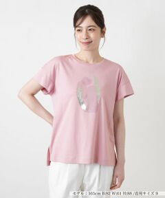 Leilian / レリアン Tシャツ | プリントクルーネックTシャツ【Leilian WHITE LABEL】