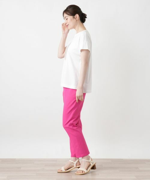 Leilian / レリアン Tシャツ | プリントクルーネックTシャツ【Leilian WHITE LABEL】 | 詳細2