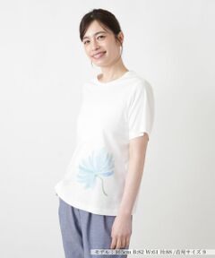 Leilian / レリアン Tシャツ | プリントクルーネックTシャツ【Leilian WHITE LABEL】
