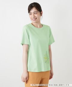 Leilian / レリアン Tシャツ | プリントクルーネックTシャツ【Leilian WHITE LABEL】