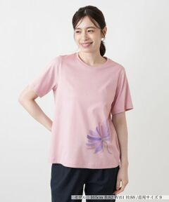 Leilian / レリアン Tシャツ | プリントクルーネックTシャツ【Leilian WHITE LABEL】