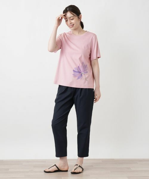 Leilian / レリアン Tシャツ | プリントクルーネックTシャツ【Leilian WHITE LABEL】 | 詳細1