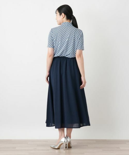 Leilian / レリアン カットソー | 幾何学柄ボウタイ風カットソー【Leilian WHITE LABEL】 | 詳細9