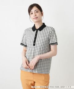 Leilian / レリアン ポロシャツ | 幾何学柄ポロシャツ【Leilian WHITE LABEL】