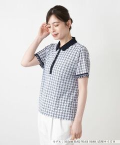 Leilian / レリアン ポロシャツ | 幾何学柄ポロシャツ【Leilian WHITE LABEL】