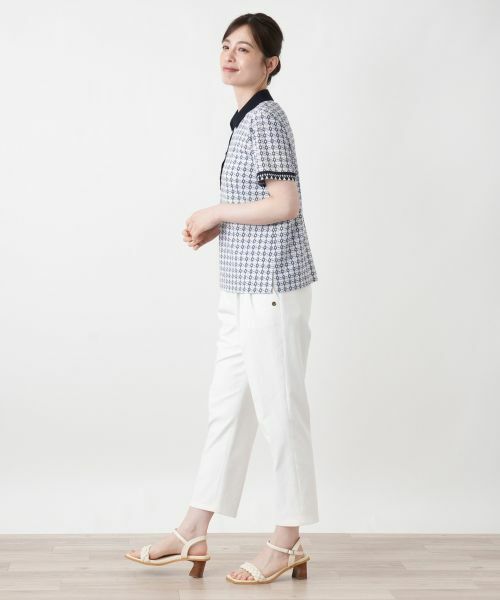 Leilian / レリアン ポロシャツ | 幾何学柄ポロシャツ【Leilian WHITE LABEL】 | 詳細5