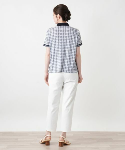 Leilian / レリアン ポロシャツ | 幾何学柄ポロシャツ【Leilian WHITE LABEL】 | 詳細6