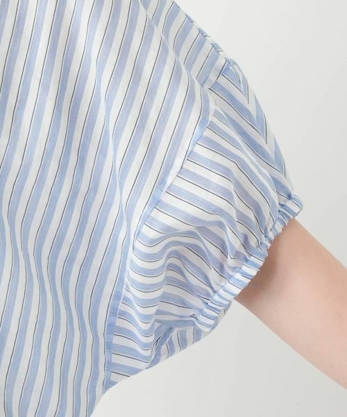 Leilian / レリアン シャツ・ブラウス | ストライプ切替ボリュームスリーブブラウス【Leilian WHITE LABEL】 | 詳細12