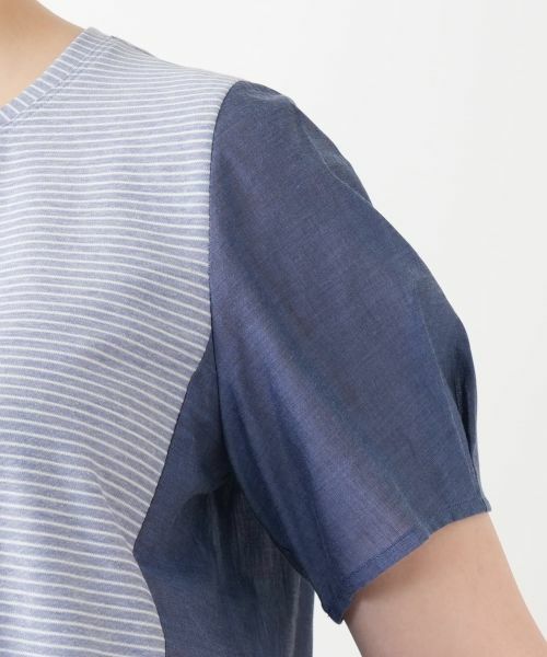 Leilian / レリアン シャツ・ブラウス | ボーダー切替パフスリーブブラウス【Leilian WHITE LABEL】 | 詳細12