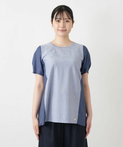 Leilian / レリアン シャツ・ブラウス | ボーダー切替パフスリーブブラウス【Leilian WHITE LABEL】 | 詳細7