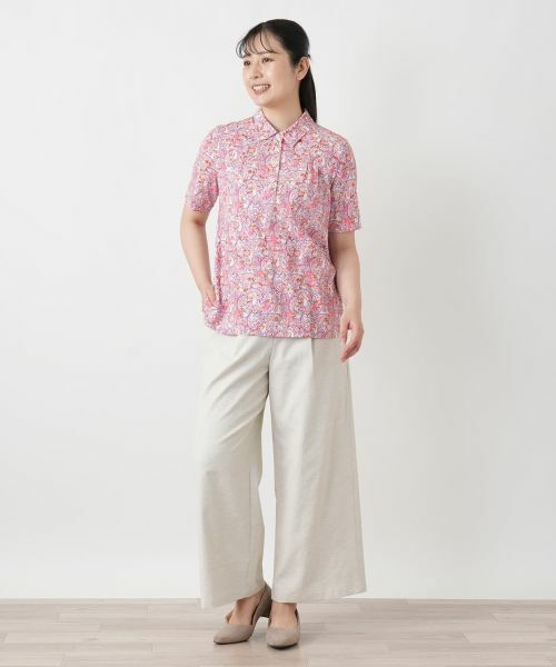 Leilian / レリアン ポロシャツ | ペイズリー柄ポロシャツ【Leilian WHITE LABEL】 | 詳細1