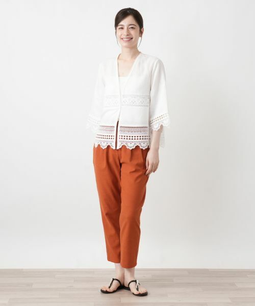 Leilian / レリアン シャツ・ブラウス | レース切替七分袖ブラウス【Leilian WHITE LABEL】 | 詳細1
