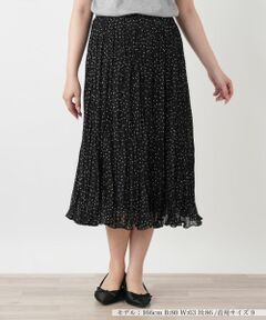 Leilian / レリアン ロング・マキシ丈スカート | ドットプリーツフレアスカート【Leilian WHITE LABEL】