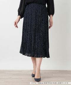Leilian / レリアン ロング・マキシ丈スカート | ドットプリーツフレアスカート【Leilian WHITE LABEL】