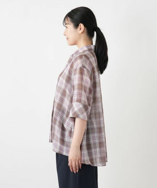 Leilian / レリアン シャツ・ブラウス | チェックドロップショルダーブラウス【Leilian WHITE LABEL】 | 詳細5