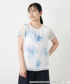 Leilian / レリアン カットソー | 花柄シアーカットソー【Leilian WHITE LABEL】
