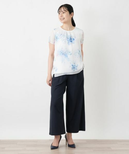 Leilian / レリアン カットソー | 花柄シアーカットソー【Leilian WHITE LABEL】 | 詳細1