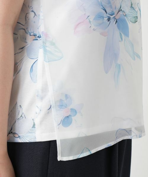 Leilian / レリアン カットソー | 花柄シアーカットソー【Leilian WHITE LABEL】 | 詳細10