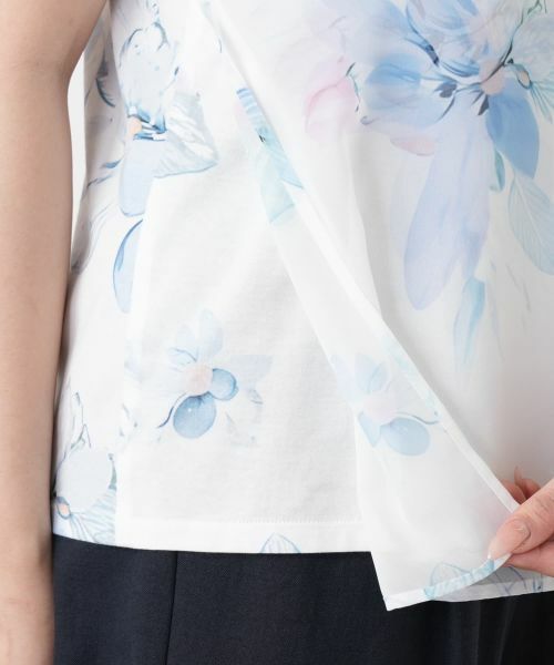 Leilian / レリアン カットソー | 花柄シアーカットソー【Leilian WHITE LABEL】 | 詳細11