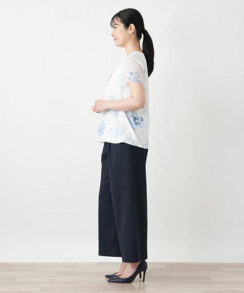 Leilian / レリアン カットソー | 花柄シアーカットソー【Leilian WHITE LABEL】 | 詳細2